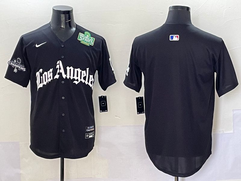 Men Los Angeles Dodgers Blank Black Five generations Joint Name 2025 Nike MLB Jersey style 45->los angeles dodgers->MLB Jersey